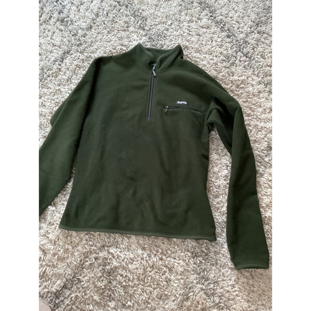 Roffe Polartec‎ Fleece Quarter Zip Pullover Forest Green Mens XL